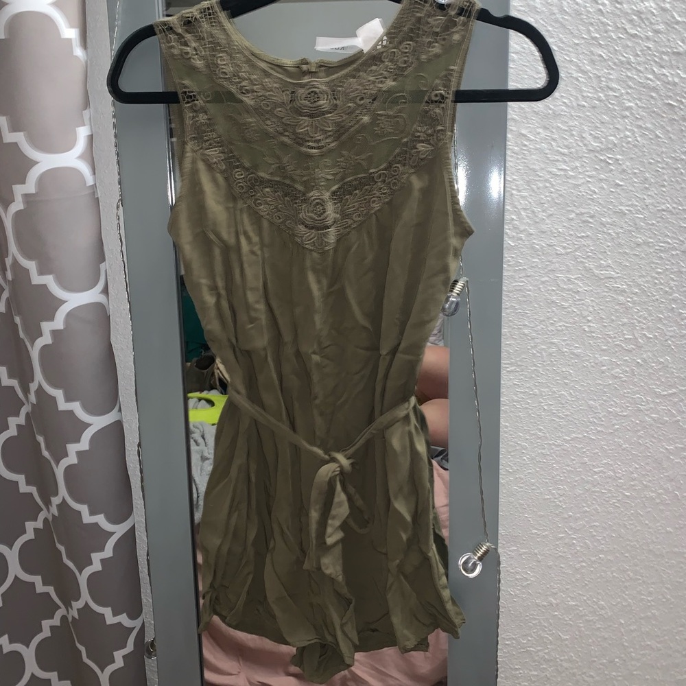 Military green romper